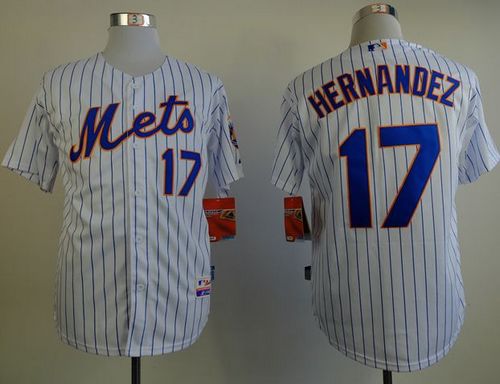 Mets #17 Keith Hernandez White(Blue Strip) Home Cool Base Stitched MLB Jersey